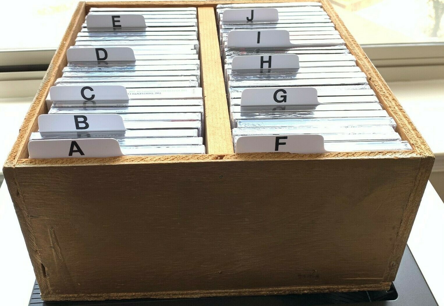 A to Z CD Collection Dividers Cards Horizontal Tab / Cabinet Shelf A-Z Organize