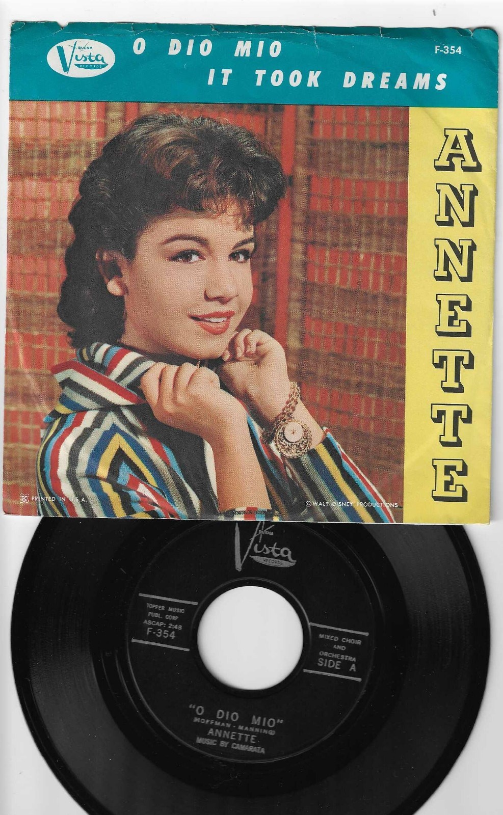 ANNETTE -- O dio mio / It took dreams -- High grade 45 with picture sleeve