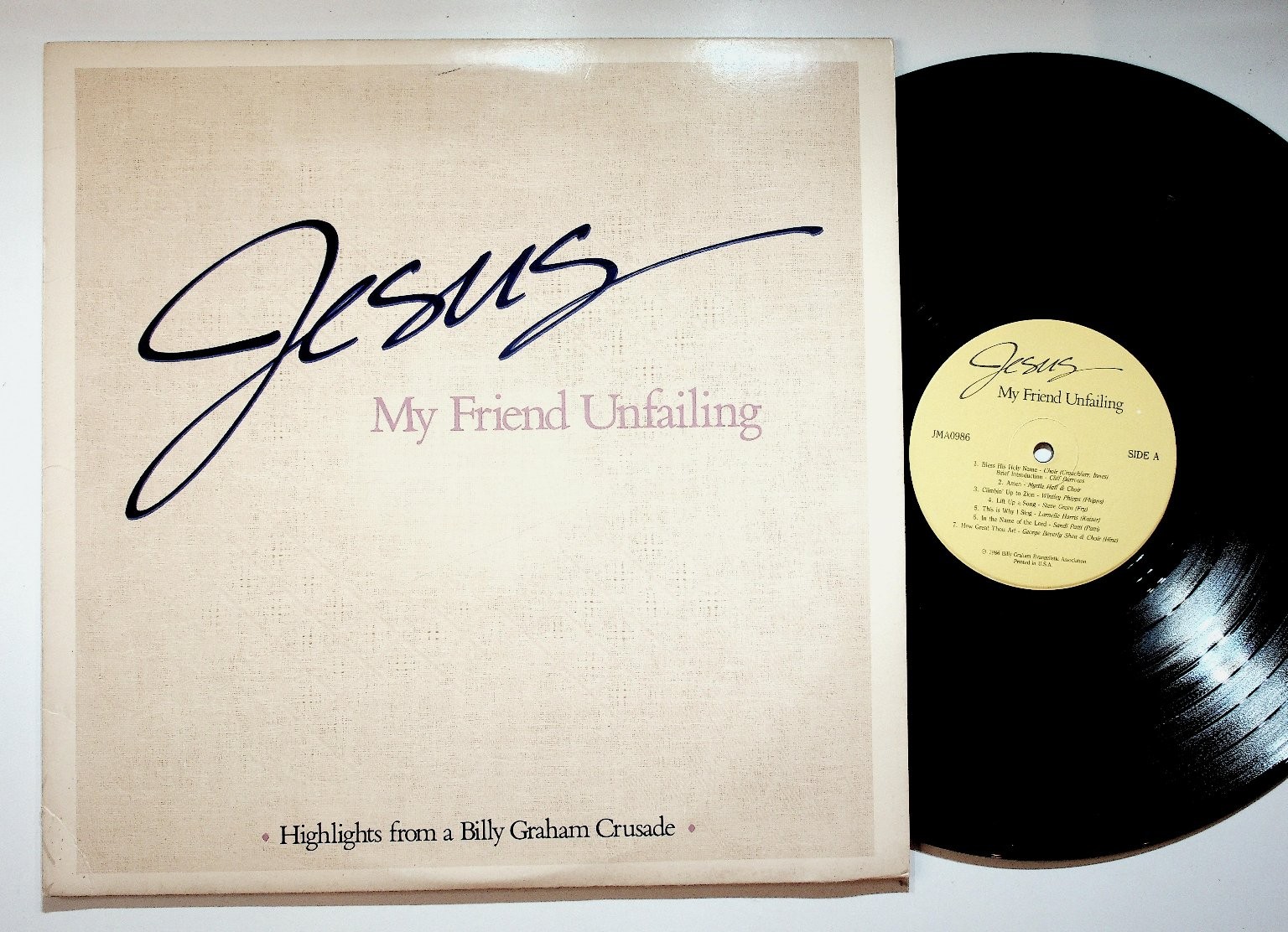 Jesus - My Friend Unfailing LP Record 1986 Billy Graham Evangelistic Gospel