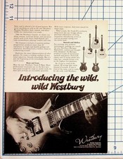 Westbury Guitars Vintage Print Ad 1970s Electric Acoustic Bass Unicord Erikson picture