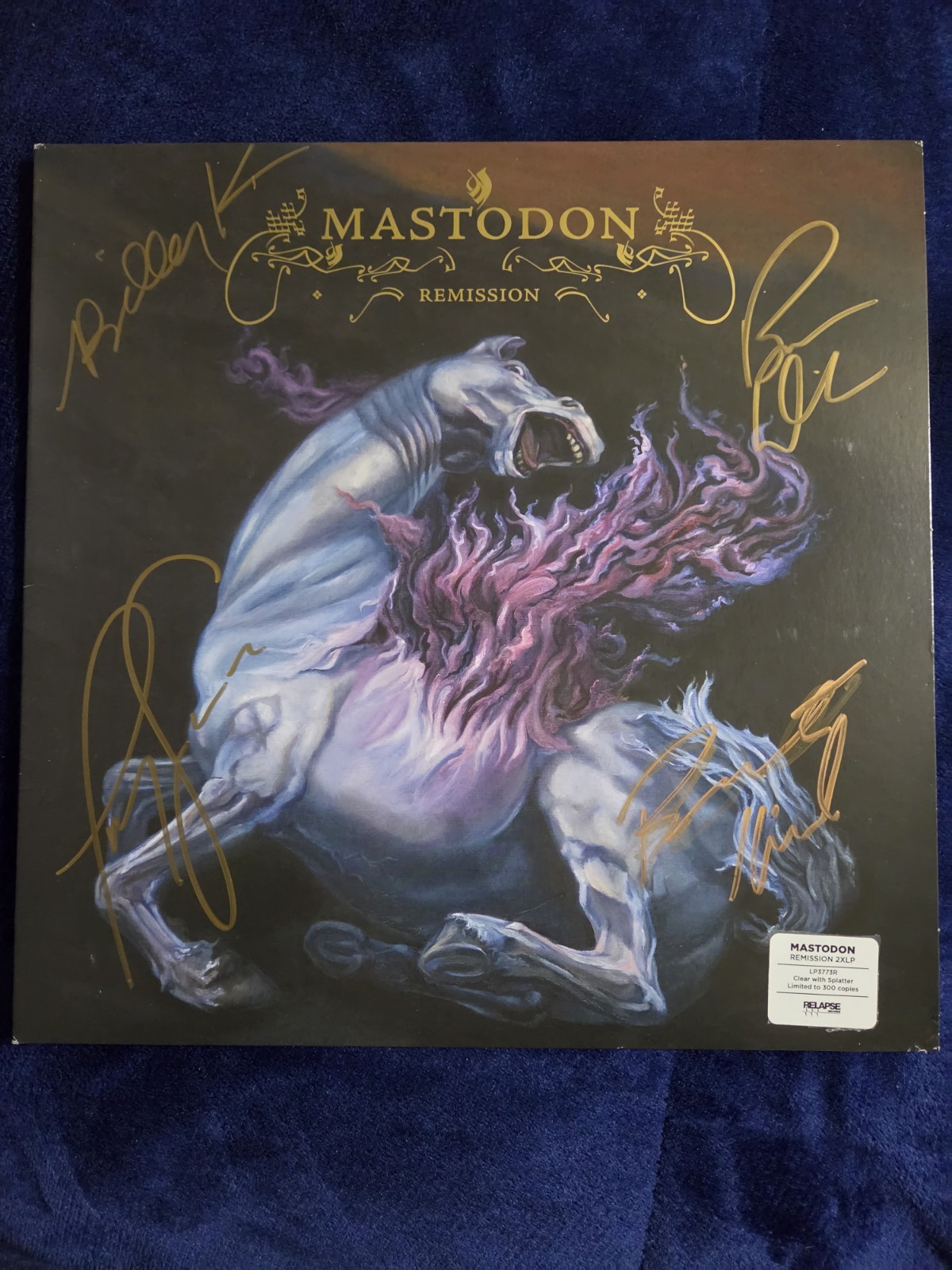 Mastodon Remission Autographed Vinyl 2xlp 300 Splatter Relapse Original Signed