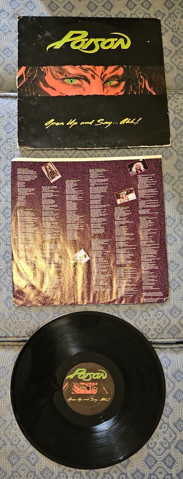 Vintage 1988 Poison Open Up and Say...Ahh - 12” Vinyl LP Record Tested VG/Vg