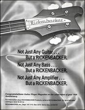 Rickenbacker 1982 Bass Guitar classic b/w advertisement original 8 x 11 ad print picture