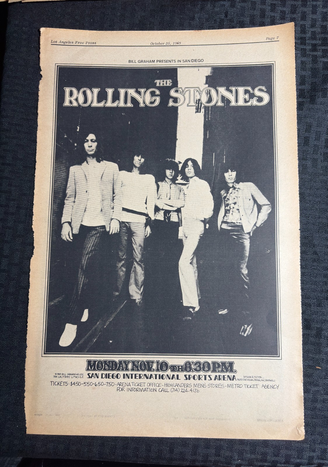 1969 ROLLING STONES 11.5x17.5