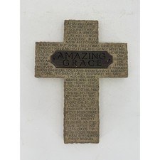 Amazing Grace Cross Zondervan Inspirio Wall Art Plaque Stone Lyrics 2003 picture