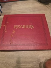 Vintage 45 RPM Record Album Holder Book w/ Assorted Records Red Storage Binder picture