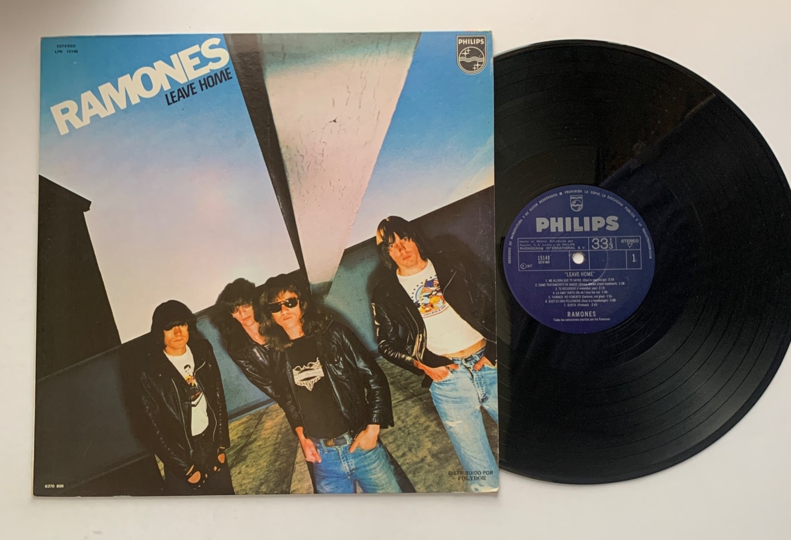 RAMONES Leave Home VG+ PHILIPS original vinyl LP Mexico  Punk Rare