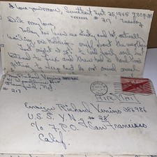 Post WWII 1945 Navy Wife Love Letter to USS Nutmeg Ensign w Anne Jeffreys Lyrics picture