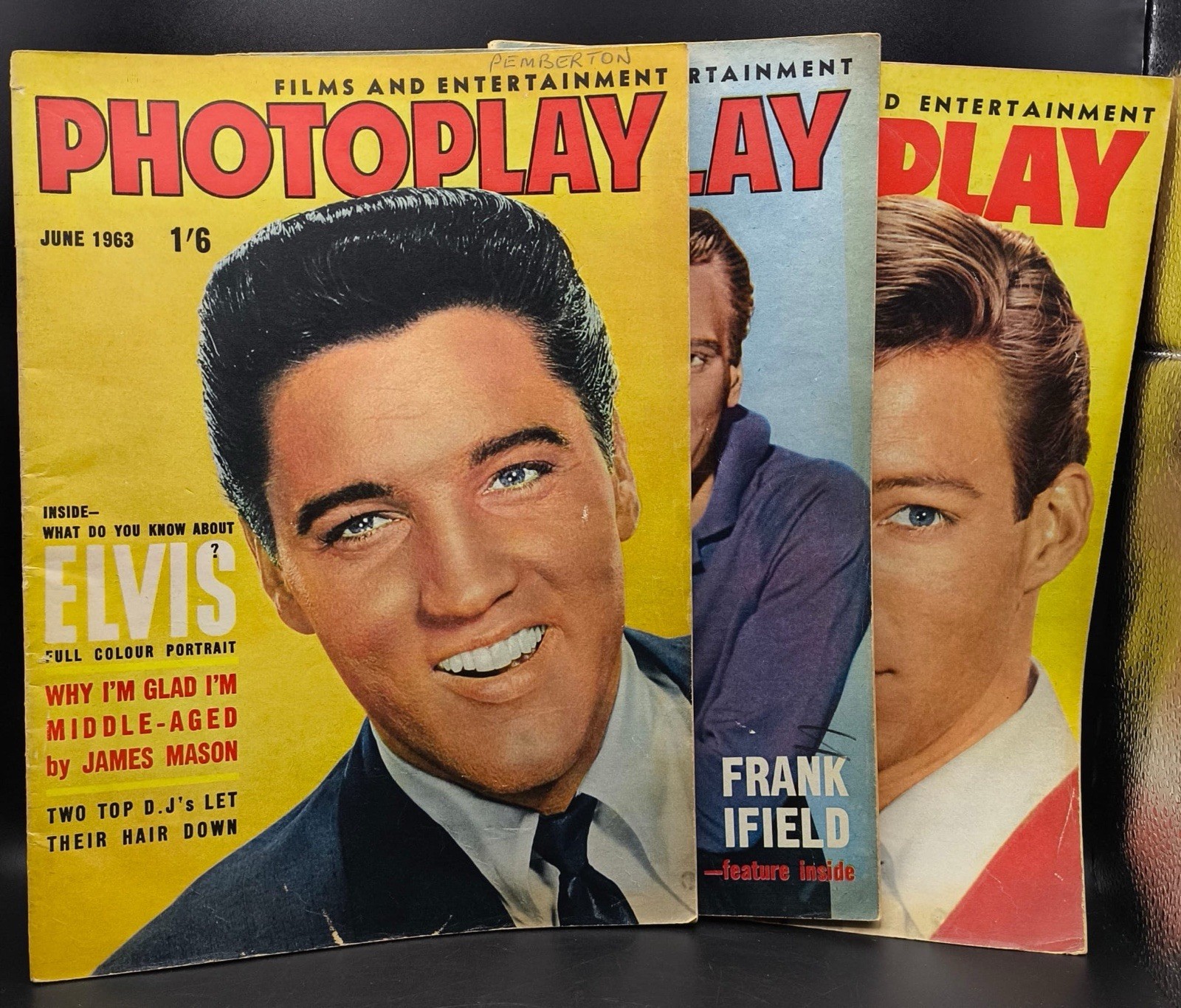 3x Photoplay Magazines Apr May June 1963 Elvis Presley Billy Fury Frank Ifield