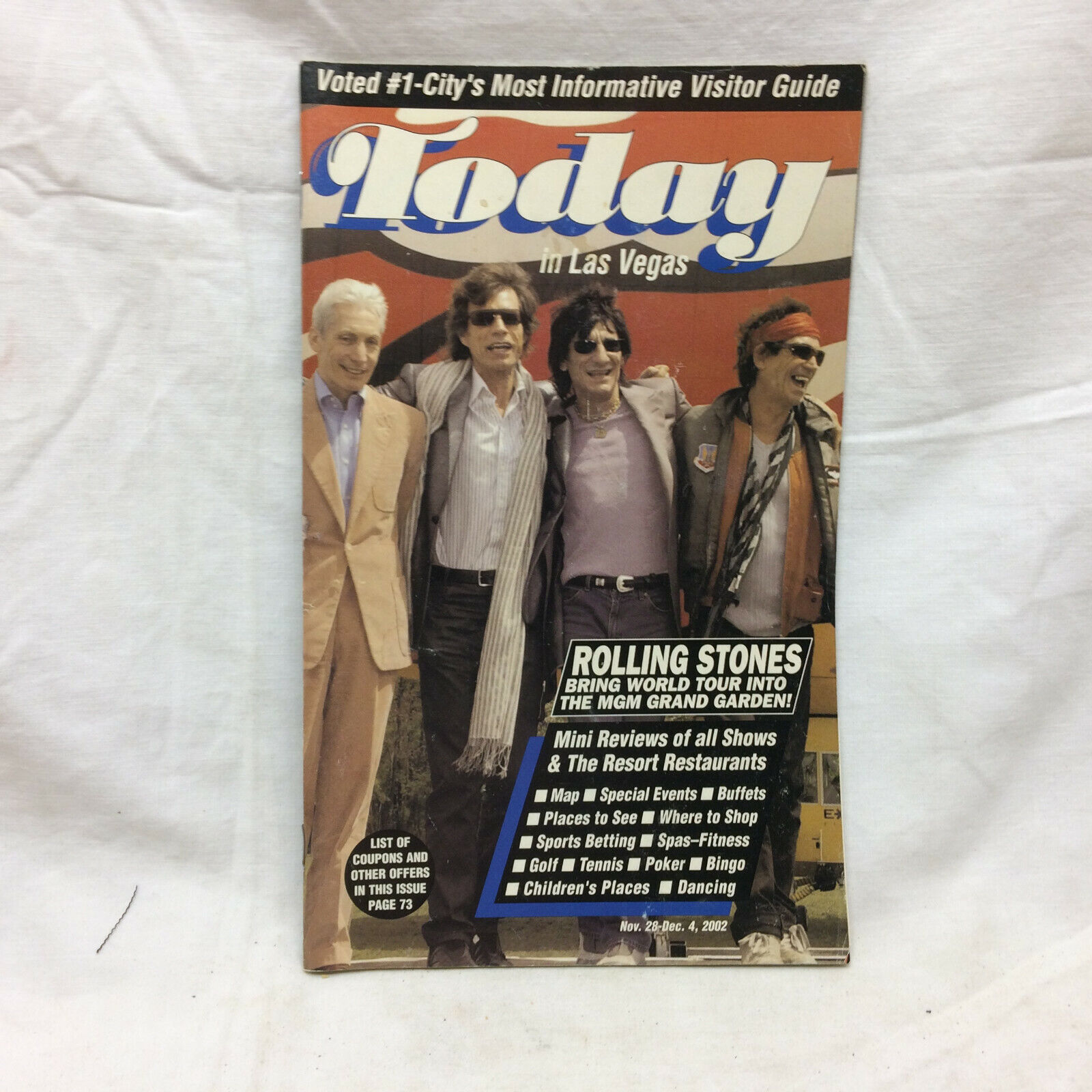 Las Vegas Souvenir Magazine Today 2002 Rolling Stones on Cover