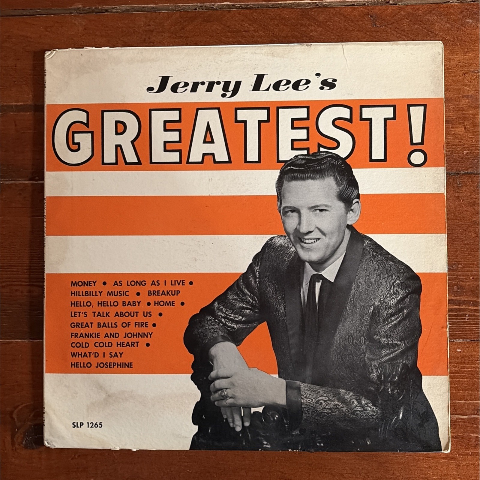 JERRY LEE LEWIS Jerry Lee's Greatest Vinyl LP 1265 1961 1st Press SUN Record VG+