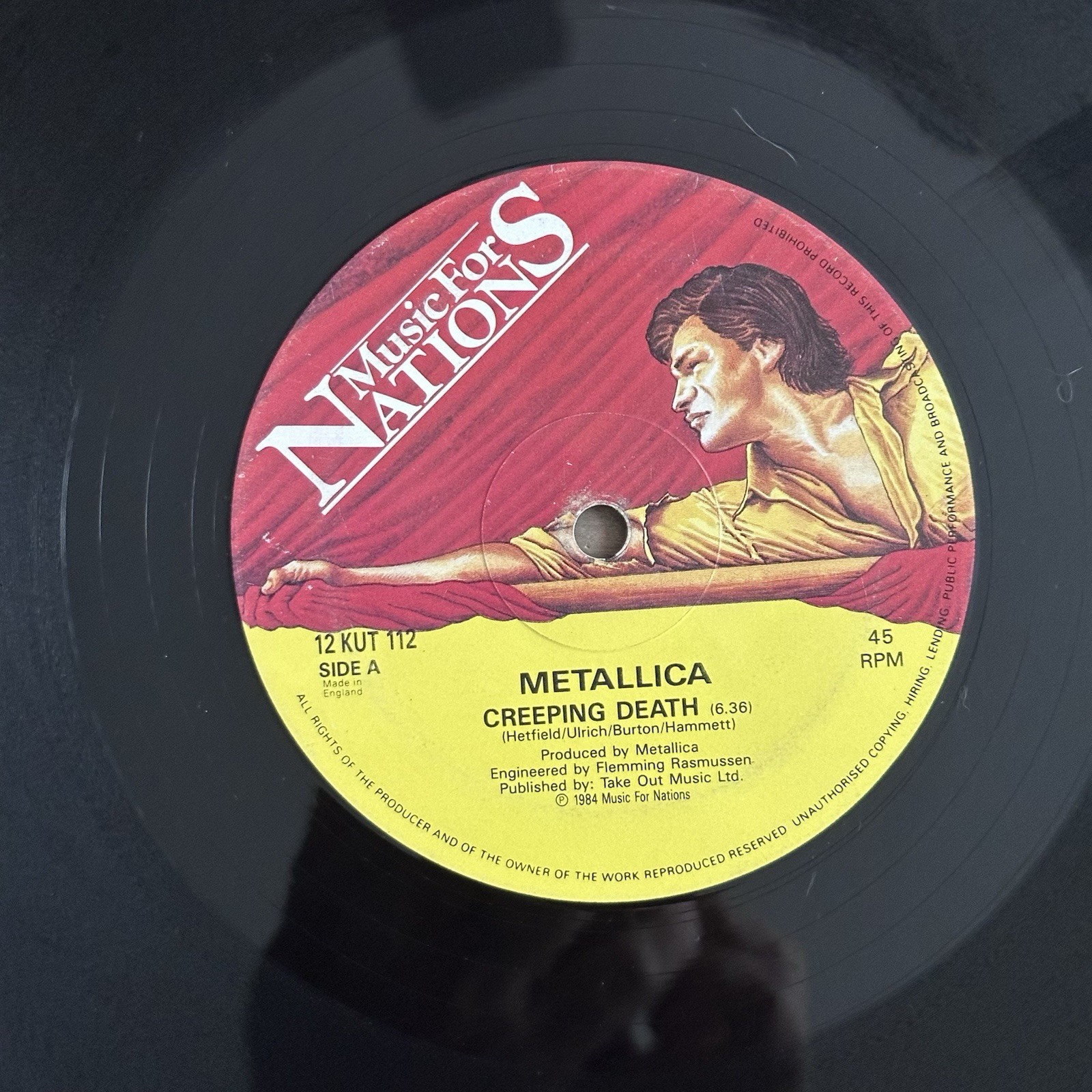 Metallica Creeping Death 12inch Vinyl Single MFN 12 KUT 112 UK Pressing 1984 VG+