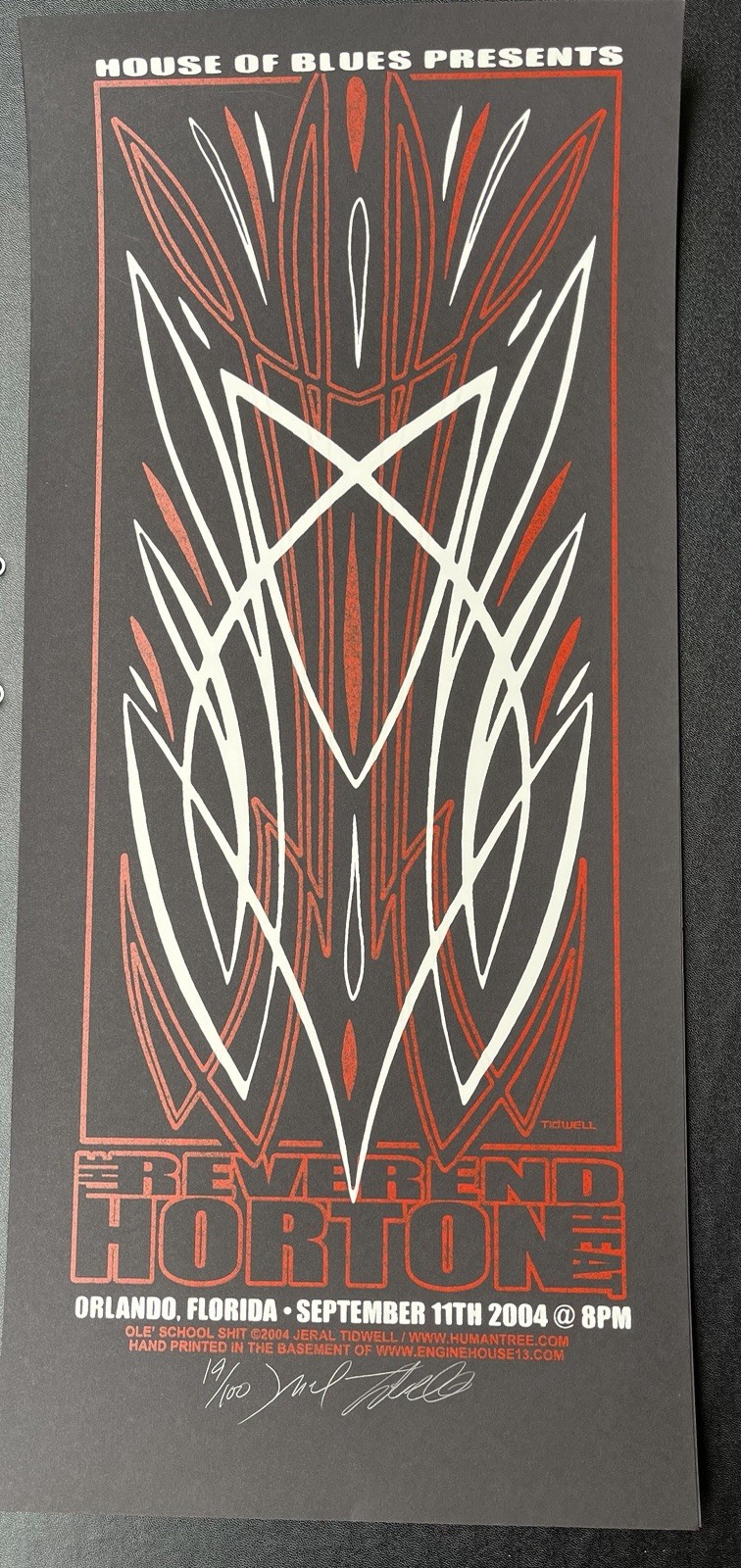 The Reverend Horton Heat Orlando Concert Poster Tidwell The Cramps Ramones Rare