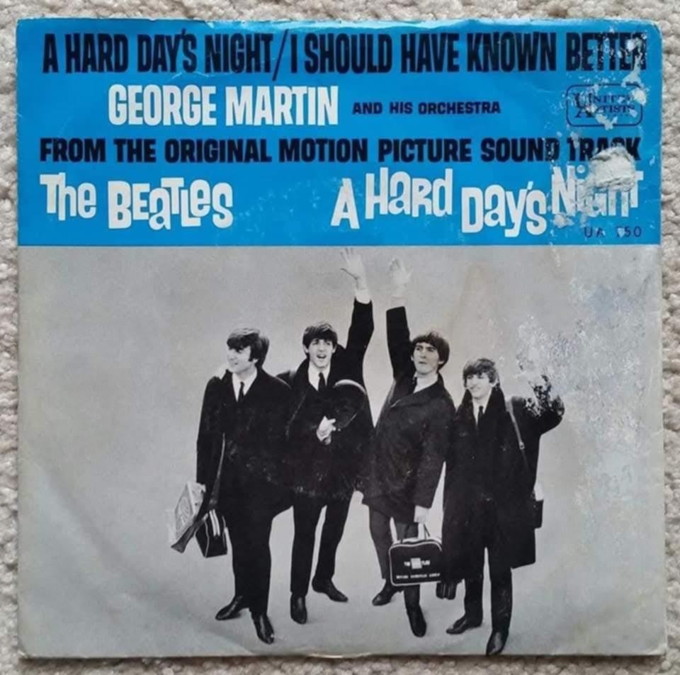 Beatles BLUE United Artists Picture Sleeve/45 A Hard Day\'s Night Very RARE 