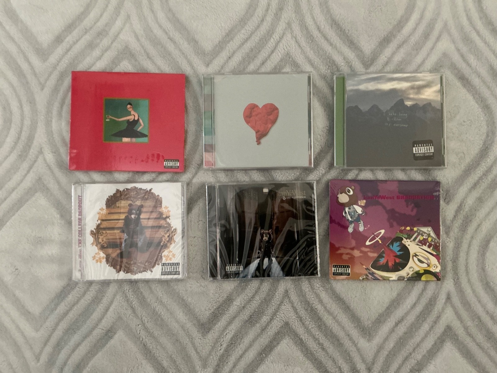 Kanye CD  Graduation + College Drop out + Late Regis + 808’s+ My Beautiful + YE