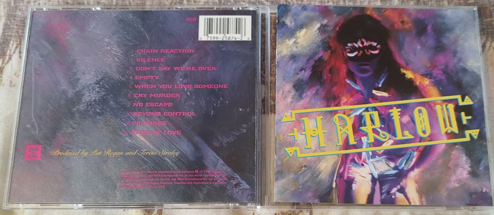 HARLOW - S/T - 1990 REPRISE - TOMMY THAYER LA GLAM BLACK N BLUE KISS CINDERELLA