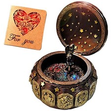 Briskfeel Vintage Music Box with Constellations Rotating Goddess LED Lights T... picture