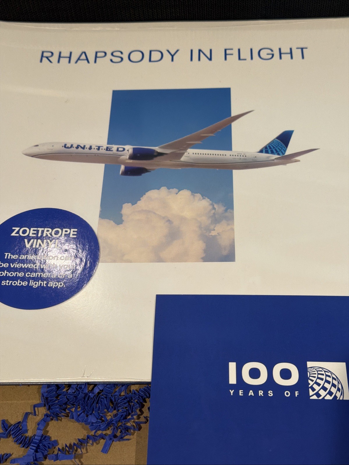 Sold Out United Airlines 100 Rhapsody In Flight Air Zoetrope Blue Vinyl Rare 12