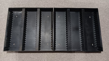 2 Vintage Alpha 60 Cassette Tape Storage Rack Wall Mount or Shelf Black Plastic picture