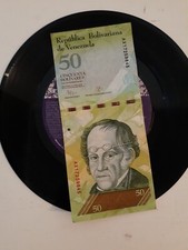 Lot Smokey Robinson One Heartbeat 45 Record 50 Venezuela foreign currency note Q picture