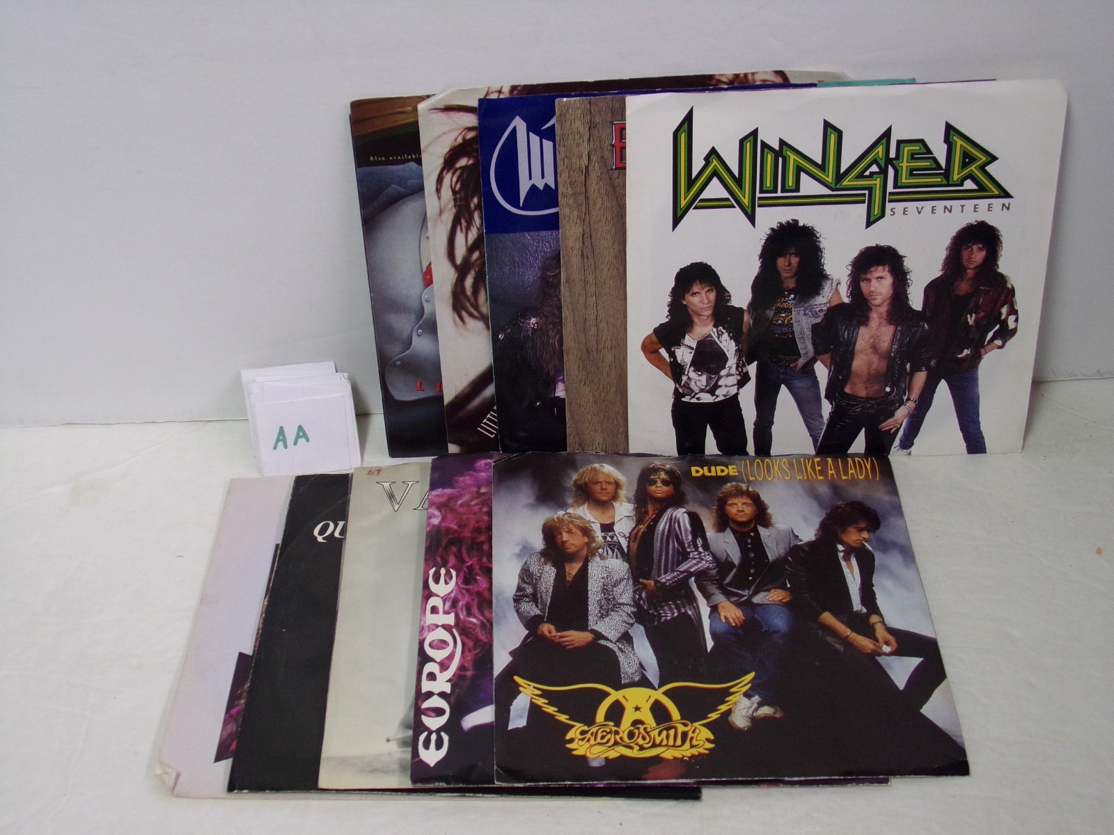 Hard Rock / Metal Lot Of 10 - 45 RPM Records With Picture Sleeve