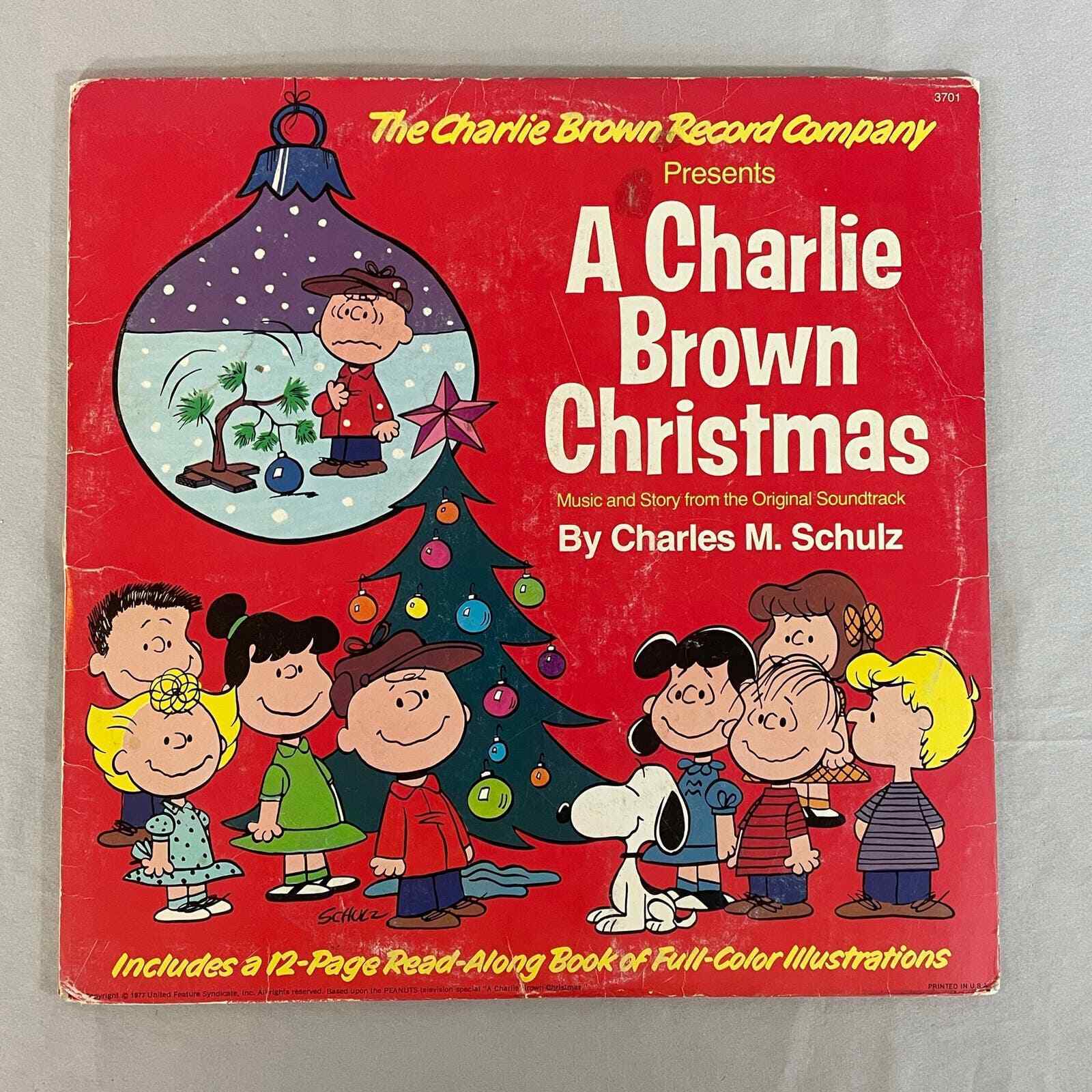 Charlie Brown Christmas Vtg 1977 Vinyl LP 3701 Peanuts Holiday Music Story Book