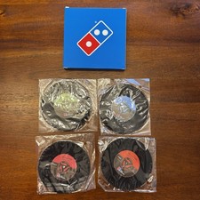 New Domino’s Pizza Retro Vinyl Record Coasters Set - Employee Exclusive 2025 picture