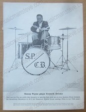 original 1958 GRETSCH DRUMS print ad - SONNY PAYNE  & his Gretsch drum kit picture