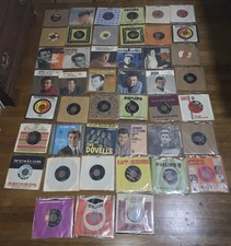 Lot of 45 Vintage 1950s/60s Single 7” 45 RPM Vinyl Records picture