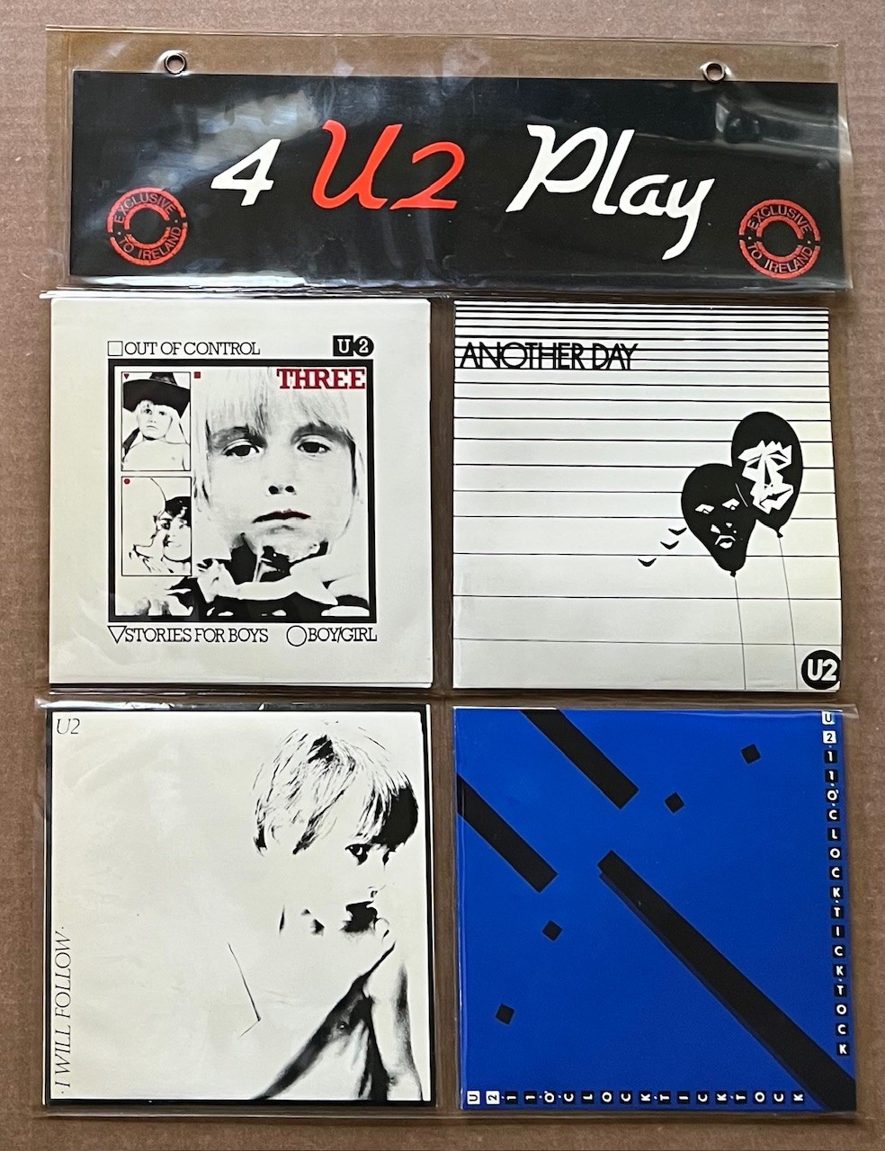 U2 – 4 U2 Play + U2 Pac II RARE import 8X (sunburst label) 7\