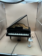 VINTAGE WONDERLAND BLACK GRAND PIANO MUSIC BOX ,with BALLERINA, Tested Works ✅ picture