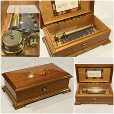Vtg Swiss REUGE 3/72 Music Box ~Strangers In The Night~ Inlaid Wood, FULL VID picture