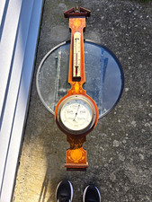 Vintage Short & Mason English Mahogany Banjo Barometer Thermometer United Kingdo picture