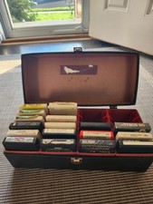 Vintage 8 Track Tape Lot Carrying Case Classic Rock Grateful Dead Neil Young... picture