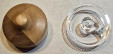 Unique 45 RPM Record Adapters Wood Turned & Clear Acrylic Spiral Design (Lot 64) picture
