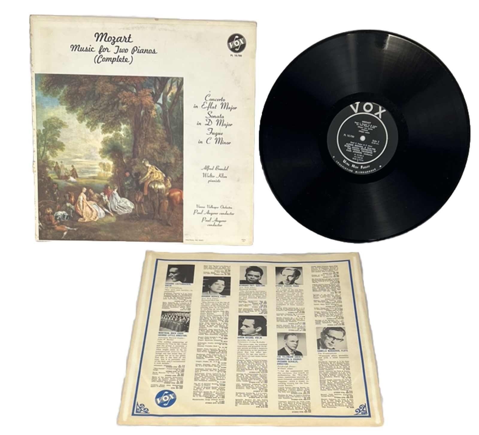 Brendel & Klien - Mozart Music For 2 Pianos LP VG+ PL 10.780 1st RVG Mono 1960