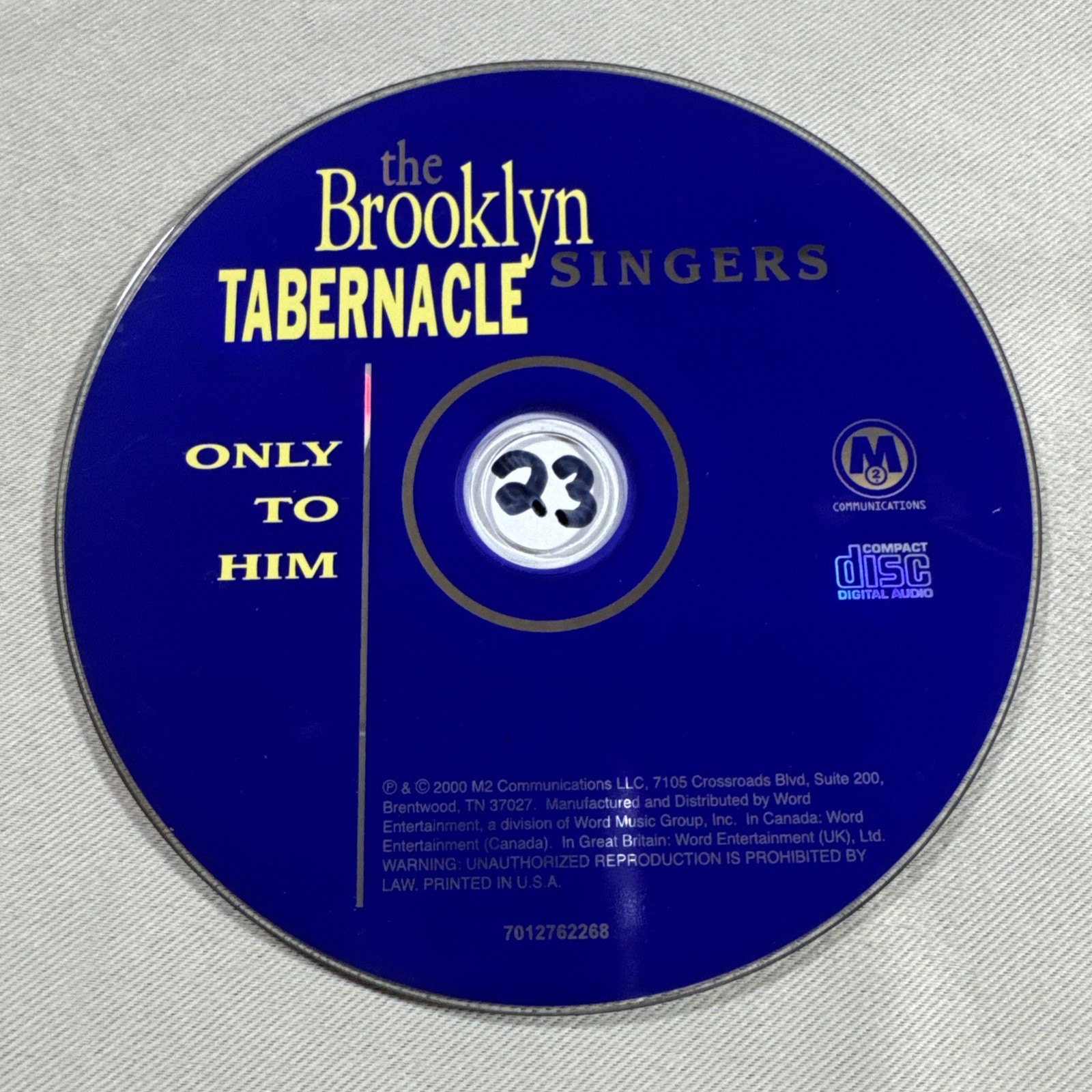 The Brooklyn Tabernacle Singers – Only To Him Cd 2000 ￼