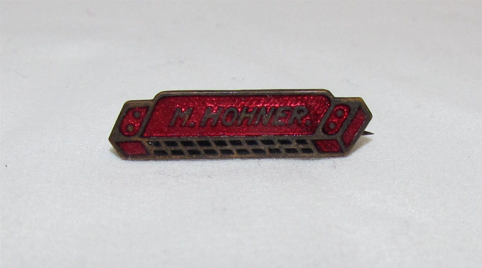 Vintage M Hohner Harmonica Enamel Lapel Pin, Made In Germany