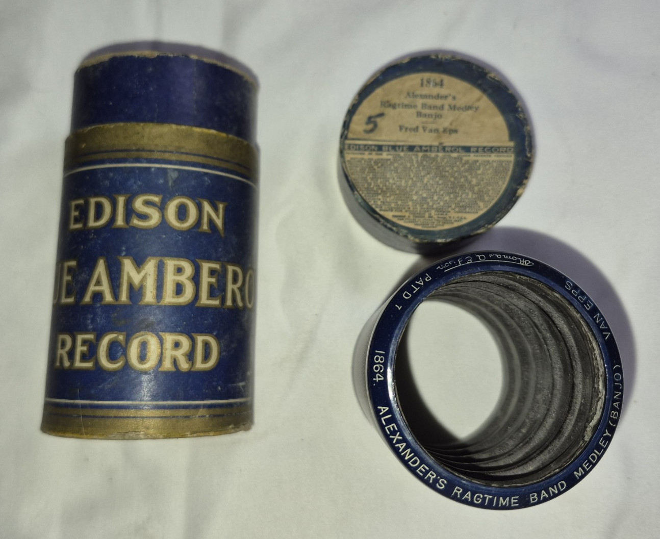 EDISON BA 1864 Alexander\'s Ragtime Band Medley Banjo Cylinder Phonograph Record
