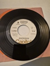 45 RECORD - RASPBERRIES - OVERNIGHT SENSATION VG picture