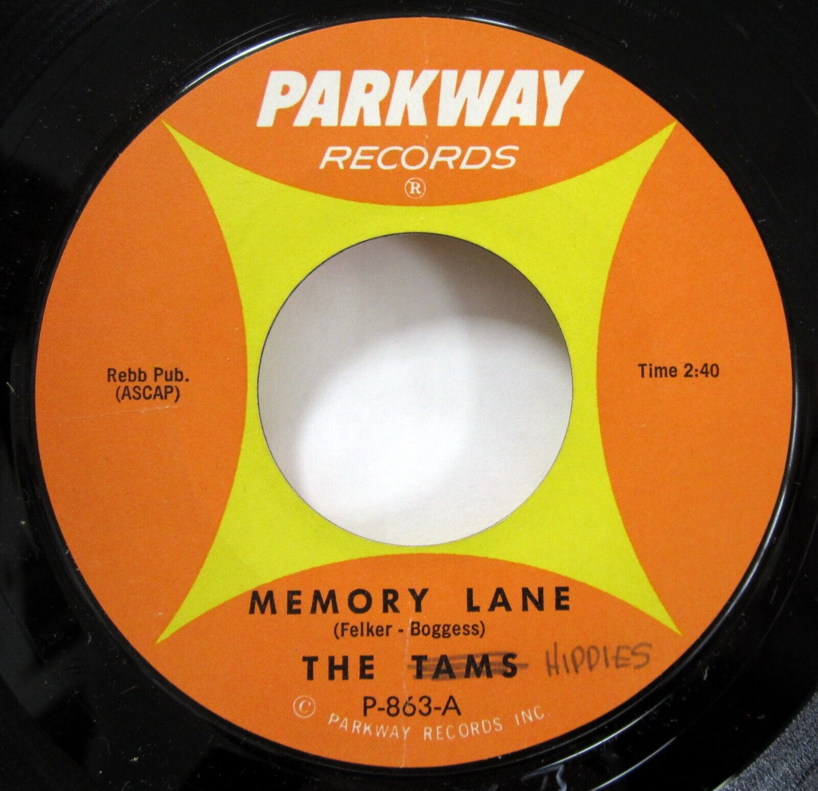 TAMS / HIPPIES 45 Memory Lane / a Lonely Piano PARKWAY VG++ girl group  Bd 153