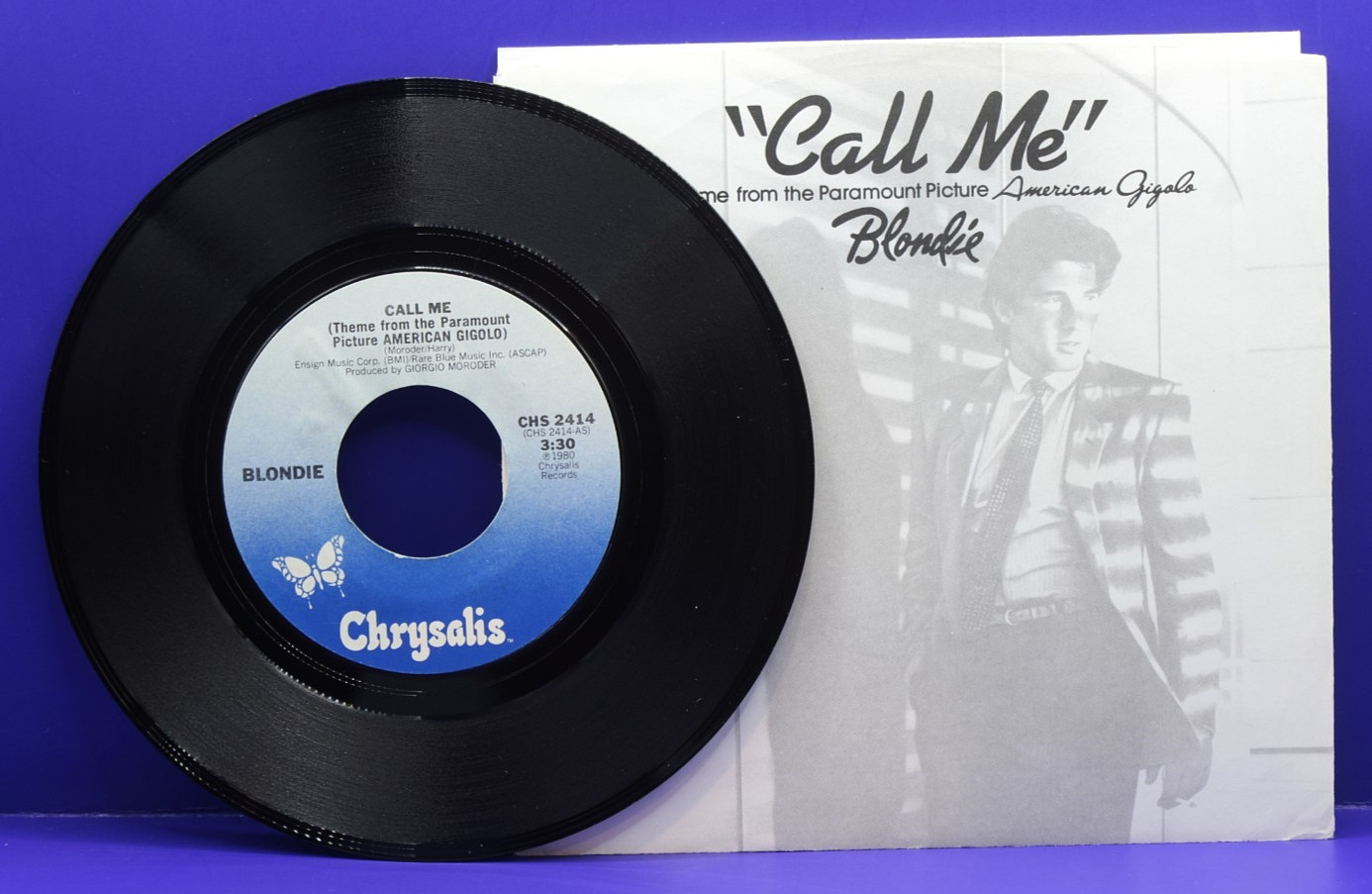 BLONDIE Call Me 45 RPM w/PS CHS 2414 RARE Factory Label Error/Misprint NM/UNPLYD