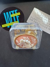 Vintage Cambria Butterfly Coral Cameo Musical Box, Clear Acrylic, 