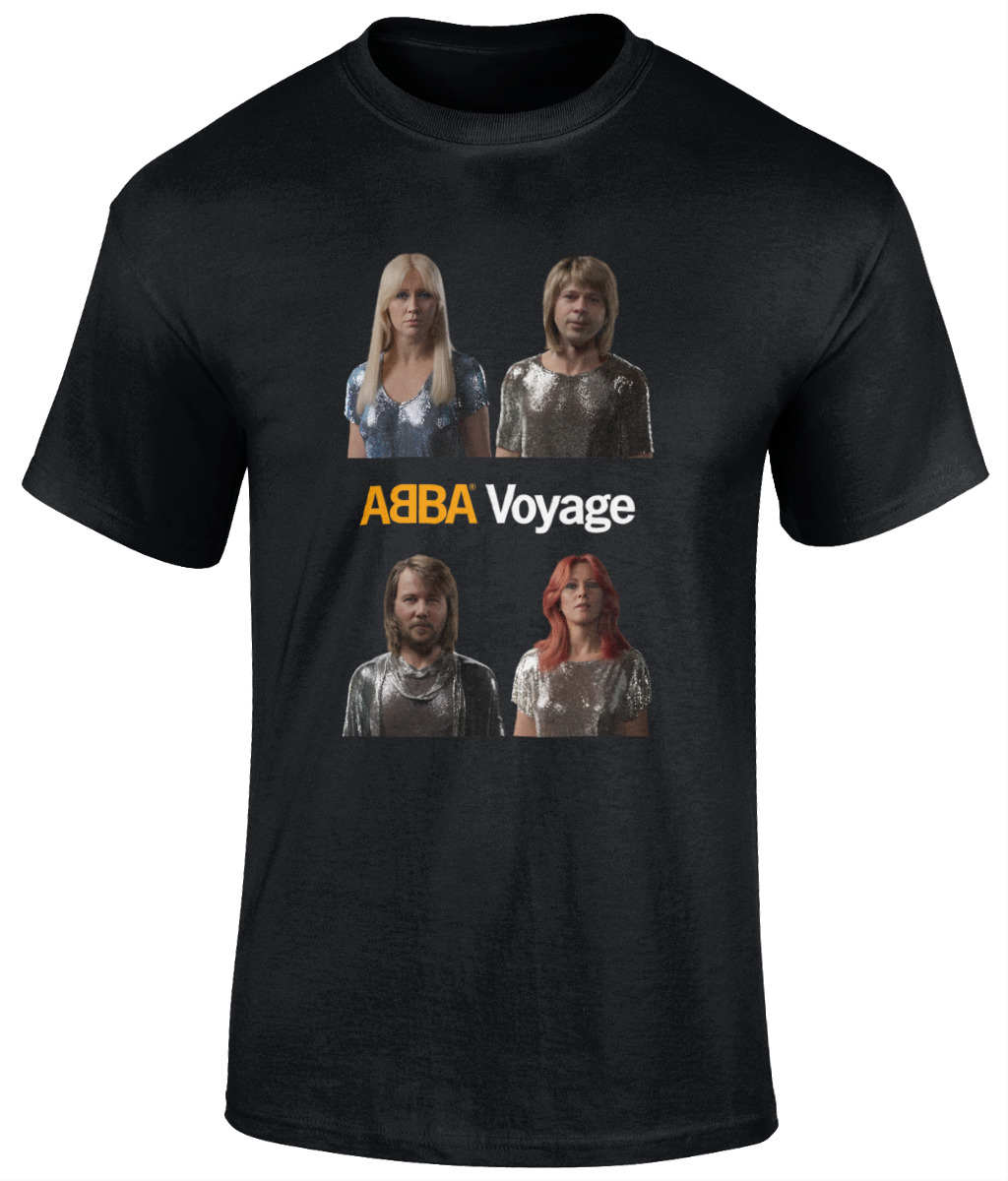 Abba Voyage T Shirt Logo Avatars S-3XL Black Eurovision Waterloo London Pop Musi