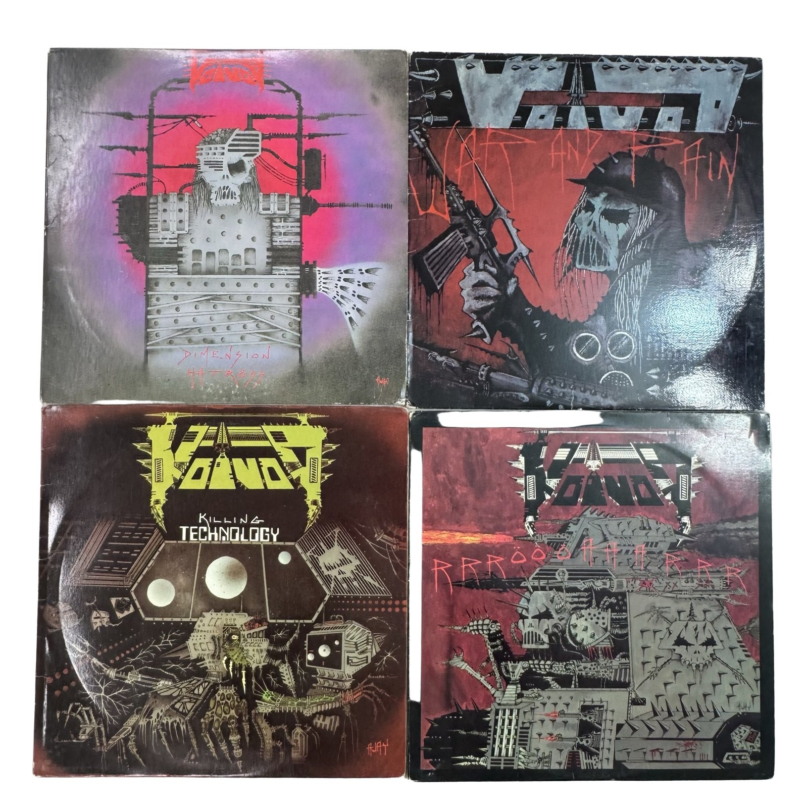 Voivod Vinyl Record Lot LP Dimension Hatross War Pain Killing Technology