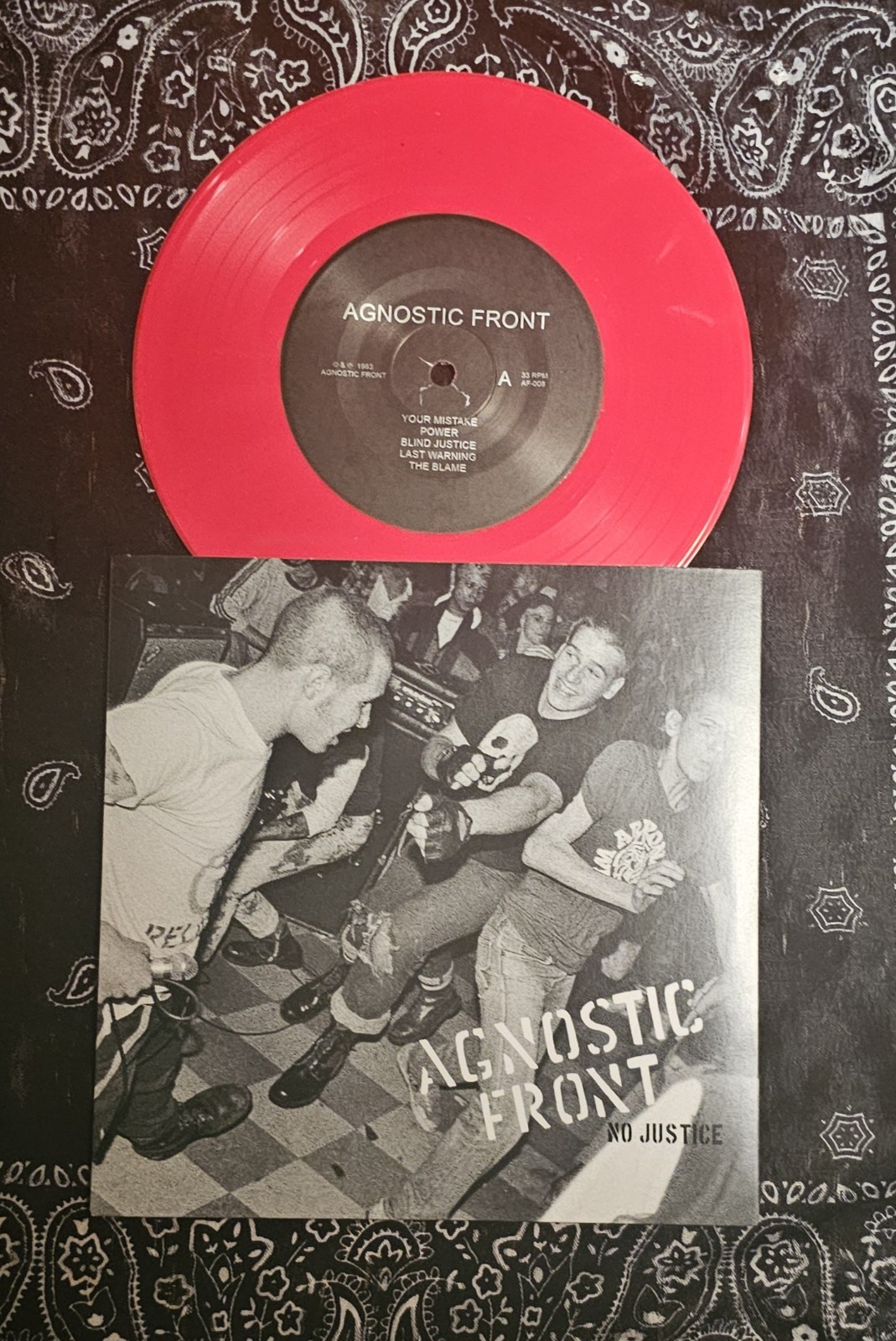 Agnostic Front 215 Red Vinyl Copies, 40 Year Anniversary pressed sleeve.