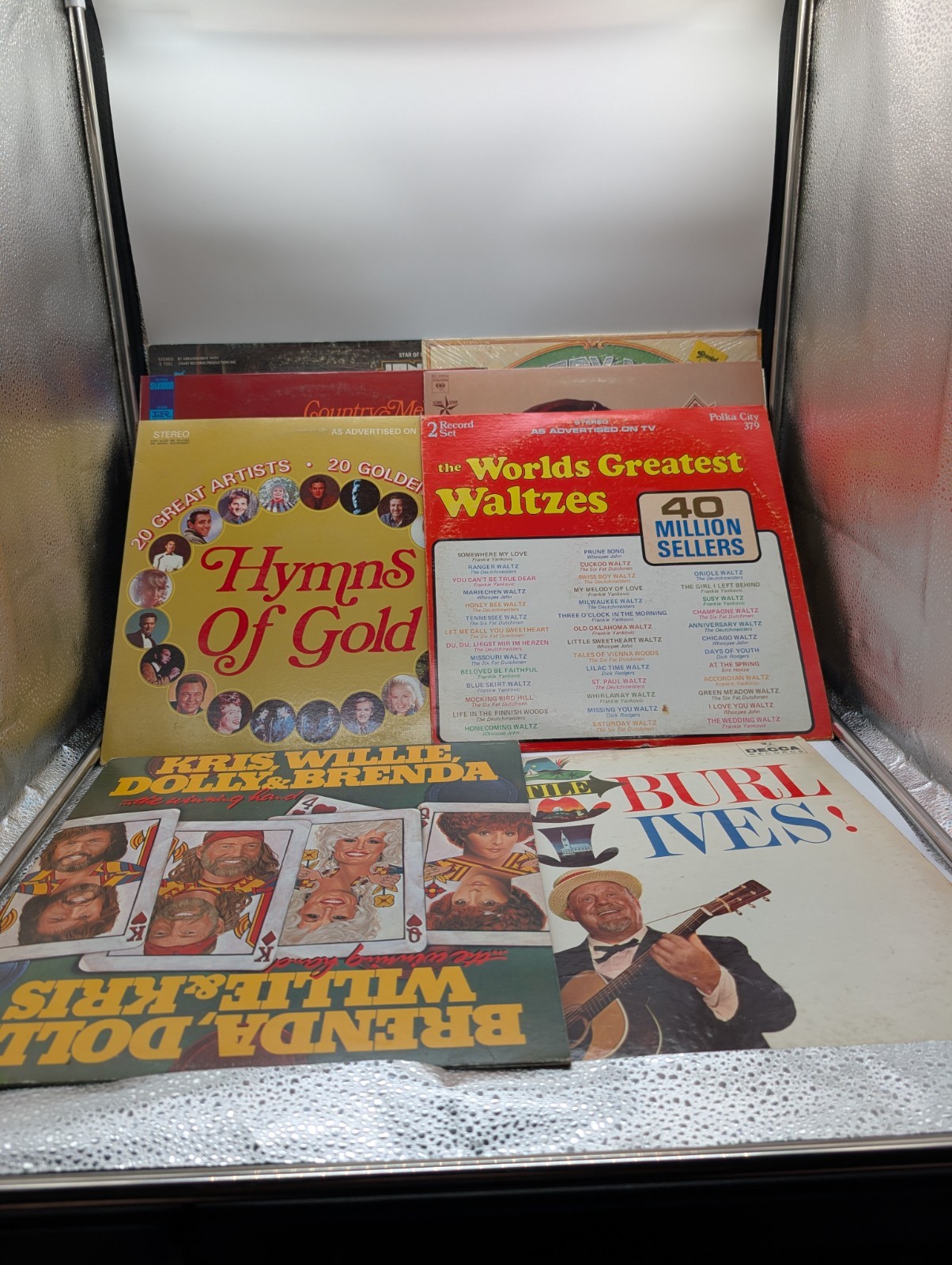 Vintage Country Music Vinyl Record Lot of 8 LPs Willie Nelson Buck Owens Various