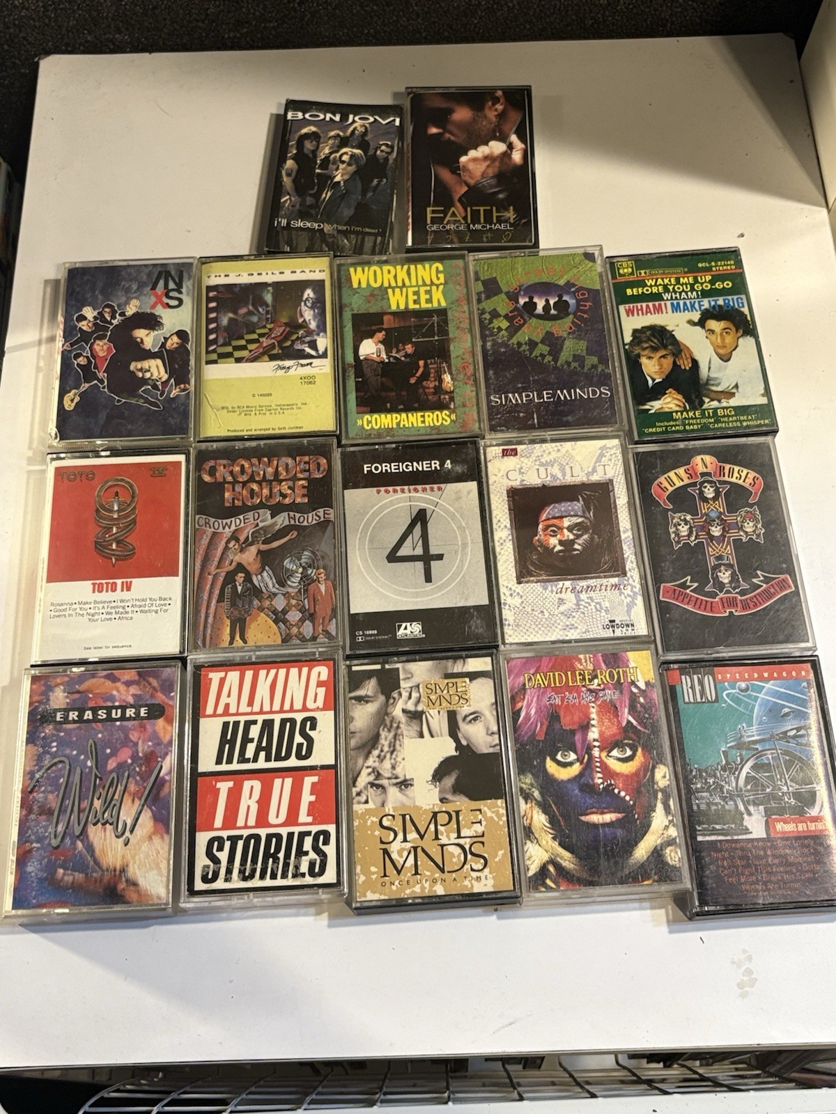 Vintage 80s Rock Pop Cassette Tapes Lot of 17 Crowded House Guns N Roses Toto