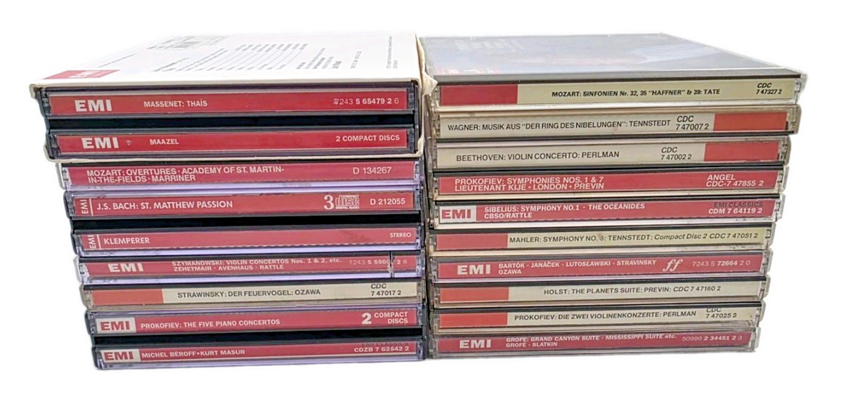 Vintage EMI Angel Classical CD Lot - Mozart Bach Beethoven Mahler Prokofiev Hols
