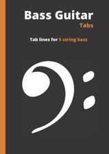 Bass Guitar Tabs: Blank manuscript music pages with Tab lines for 5 string bass picture